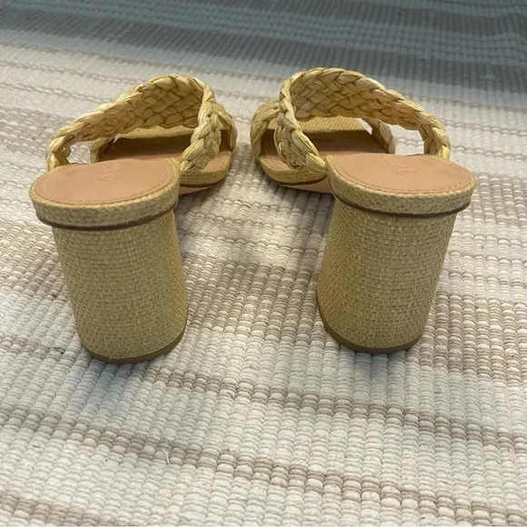 Womens' Braided Heeled Sandals Backless Square Open Toe Block Slide Size 9.5 - Picture 7 of 8